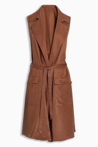 Rust Tencel&reg; Sleeveless Jacket